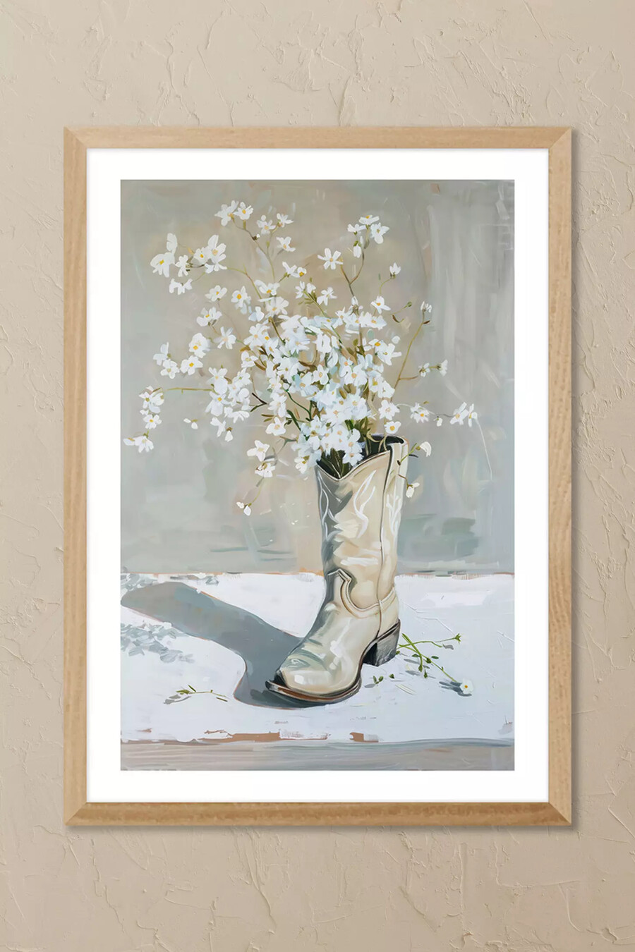 arte de pared enmarcado con flores de vaquera de east end prints