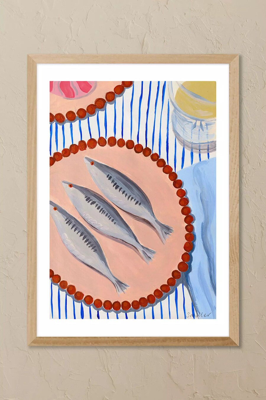 arte de pared enmarcado sardinas supper de east end prints