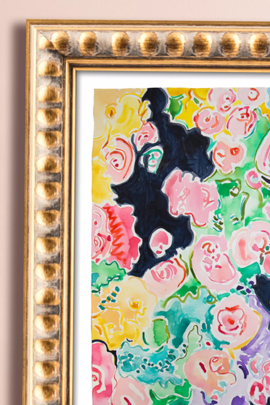 arte de pared con confeti floral