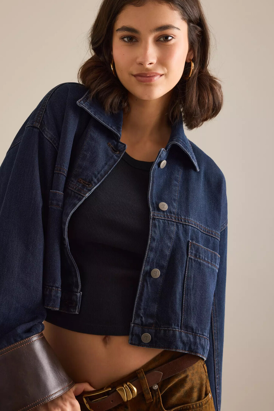 chaqueta vaquera corta con puños pilcro