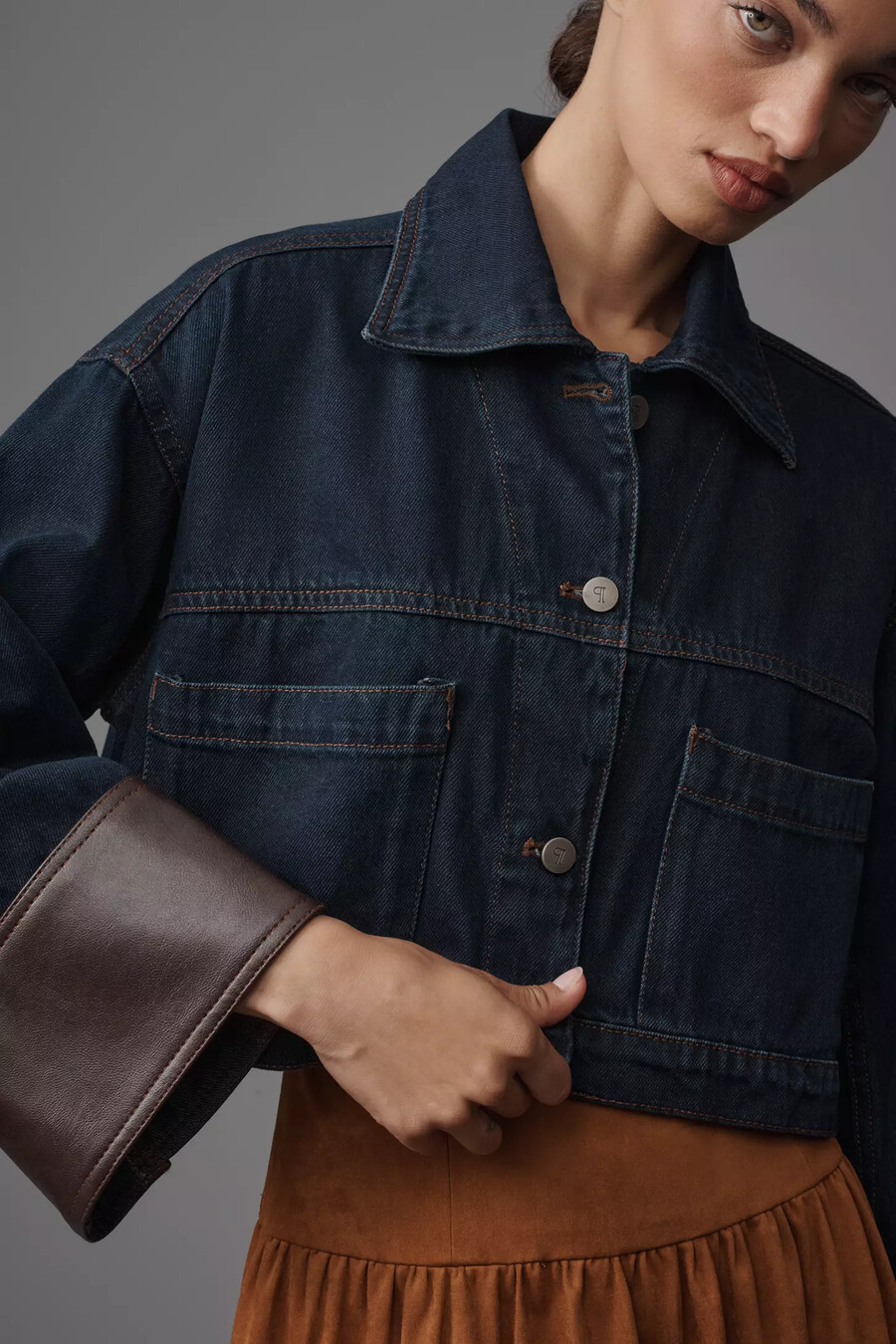 chaqueta vaquera corta con puños pilcro