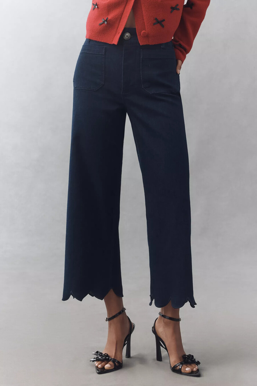 vaqueros anchos con corte festoneado colette de maeve