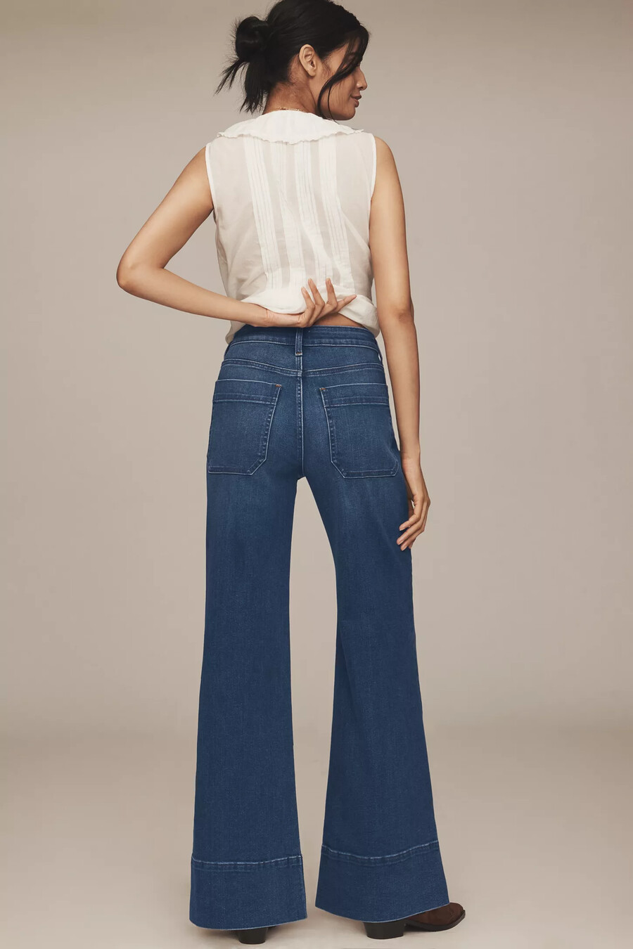 los jeans acampanados de tiro alto y relajados rylan de pilcro