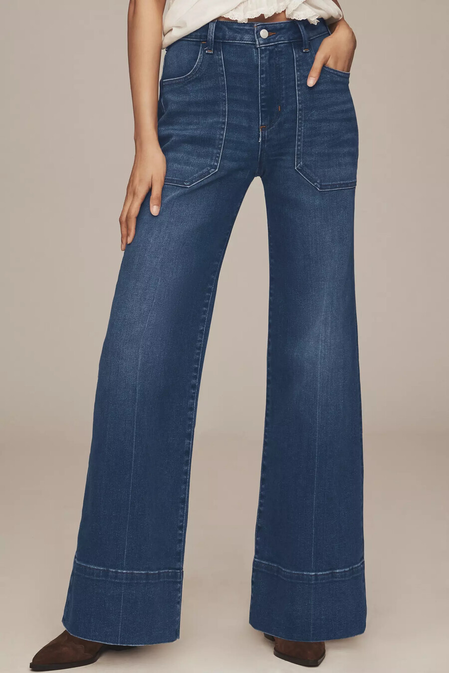 los jeans acampanados de tiro alto y relajados rylan de pilcro