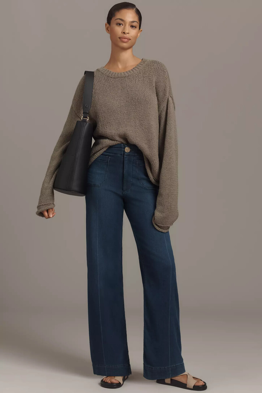 los jeans colette de pierna ancha y largo completo de maeve