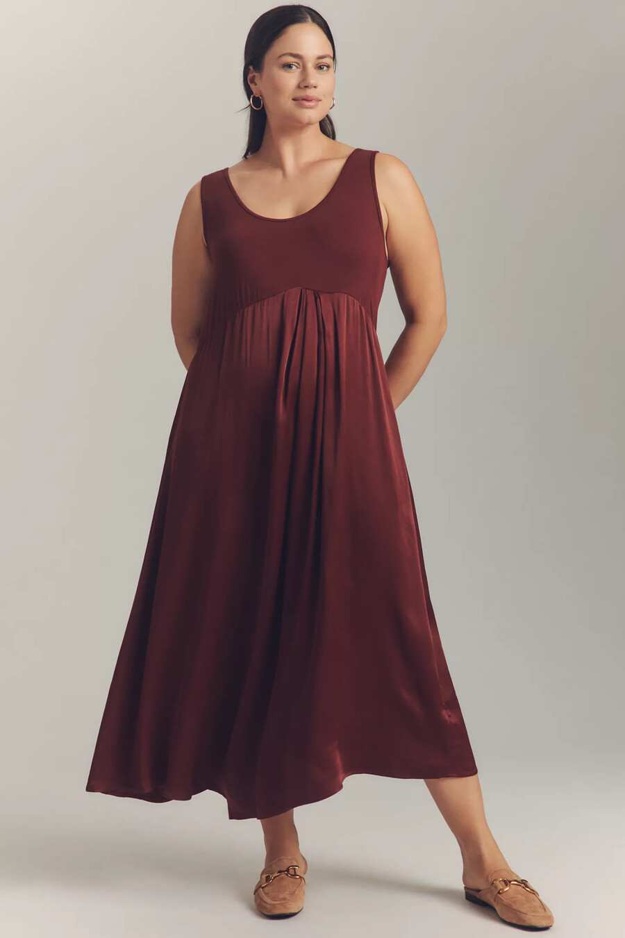 jersey de manga larga y falda midi de anthropologie
