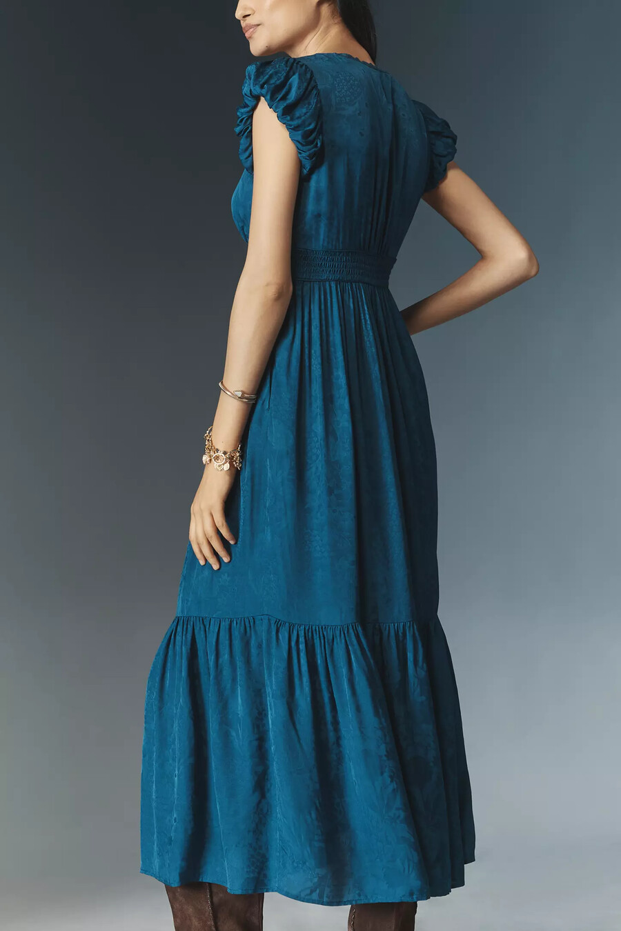 vestido midi sedoso peregrine