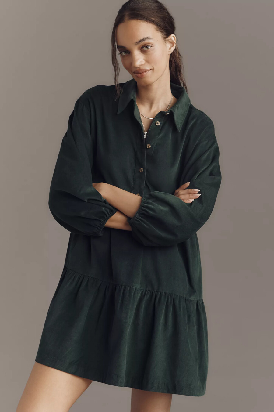 vestido camisero escalonado bettina de maeve edición mini de pana