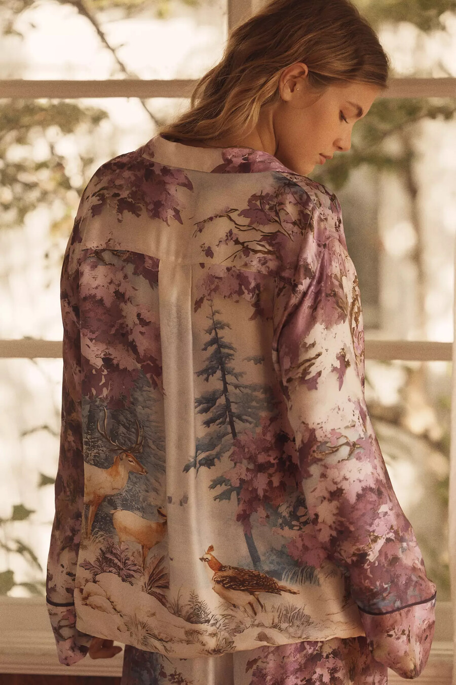 camisa de pijama extragrande con botones delanteros de anthropologie