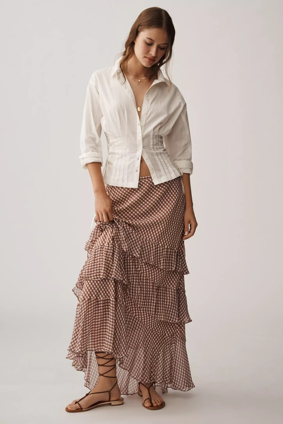 camisa de manga larga con botones y pinzas pilcro