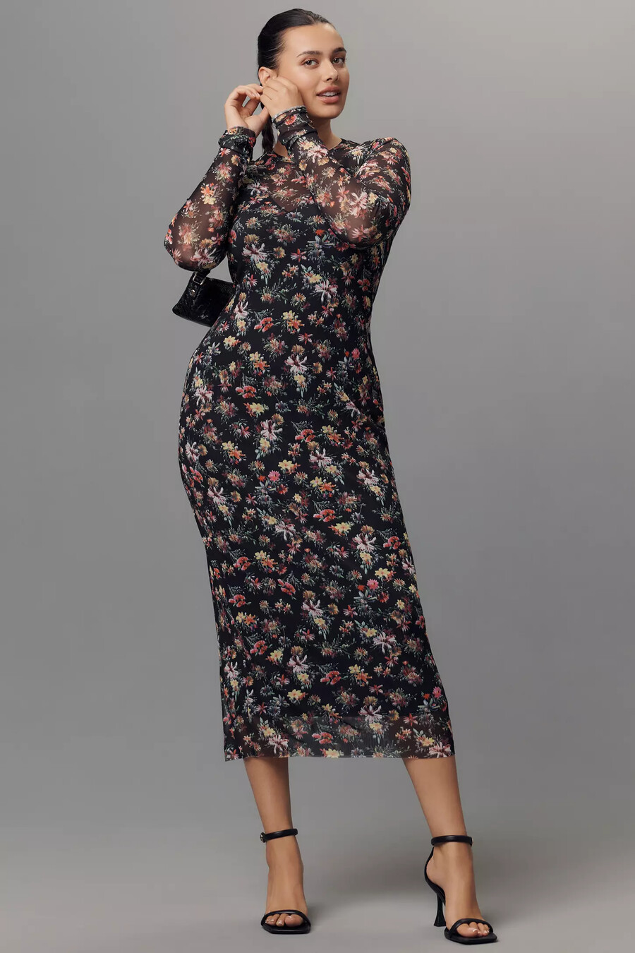 vestido midi ajustado afrm ashland