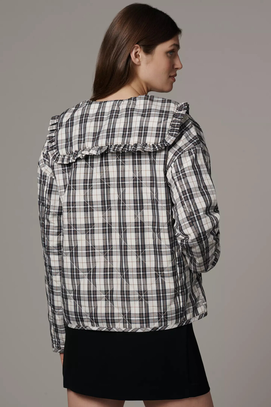 chaqueta acolchada a cuadros hazel de maeve