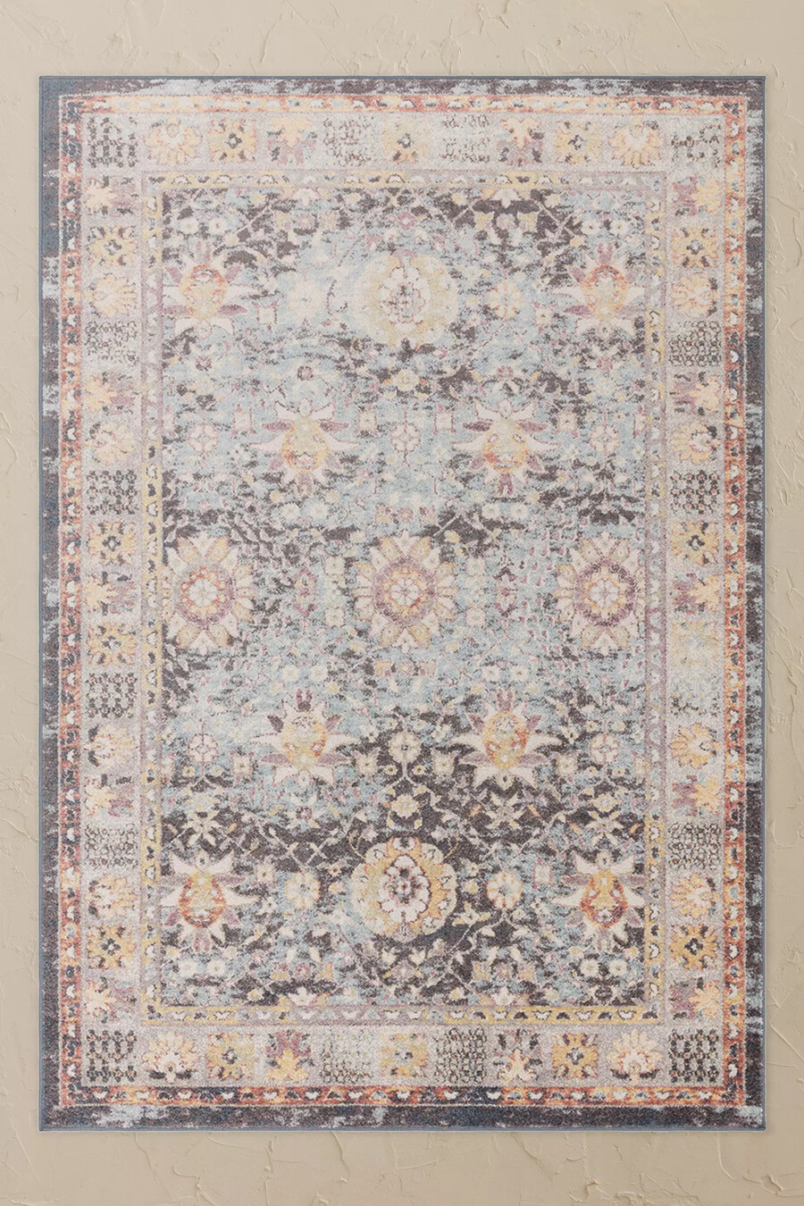 alfombra clásica persa con borde flores gita
