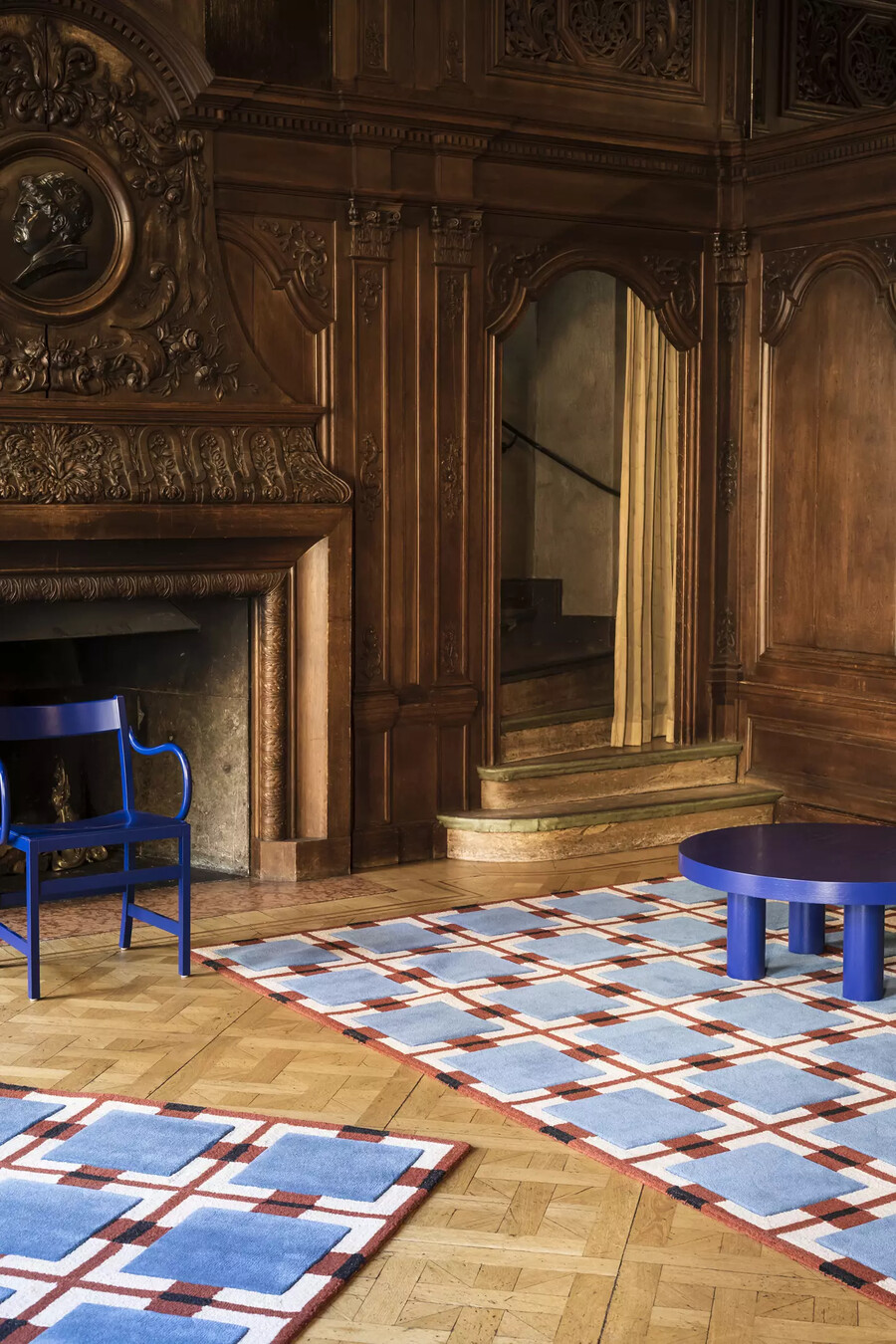 alfombra de lana layered x evelina kroon berry rain