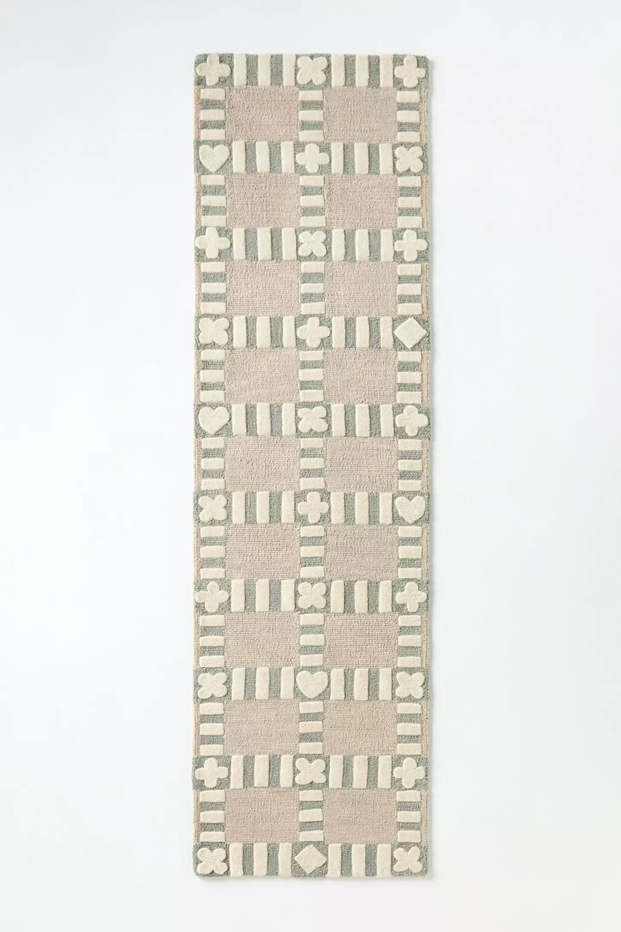 alfombra de lana con mechones y diseño de cuadros icon