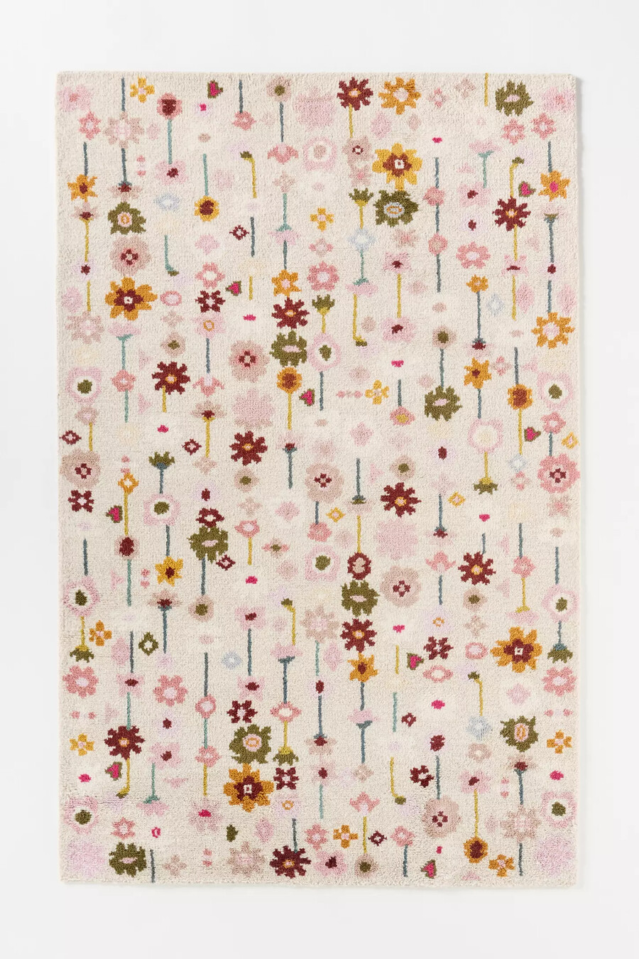 alfombra floral abstracta de lana anudada a mano kalina