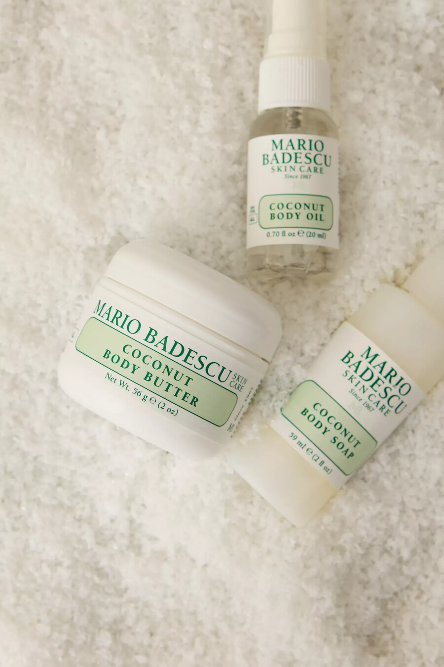 set de trío de viaje para el cuerpo de coco de mario badescu