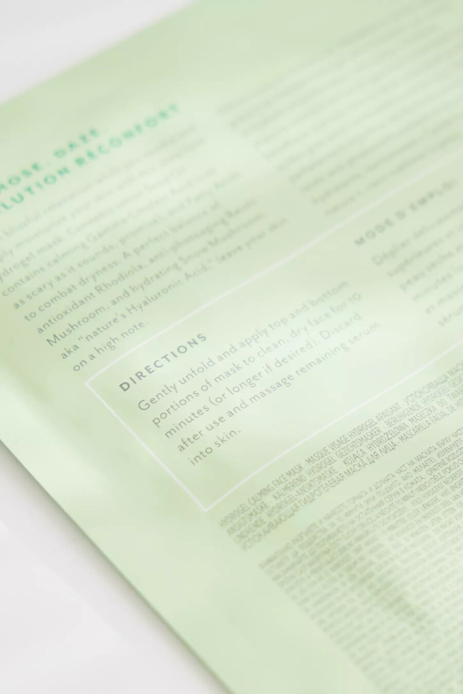 mascarilla facial de hidrogel chill mode de patchology
