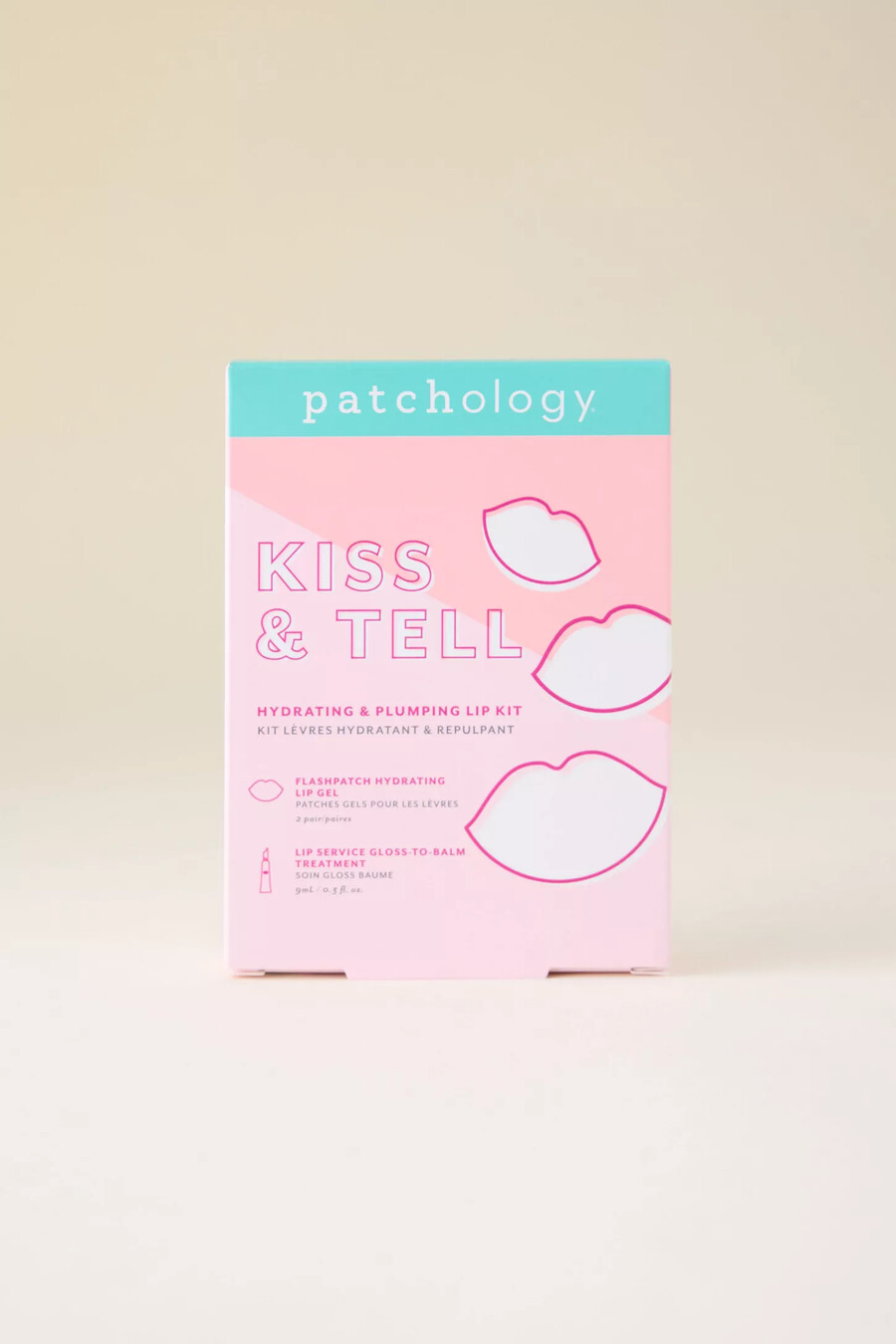 kit de labios hidratante y voluminizador patchology kiss tell