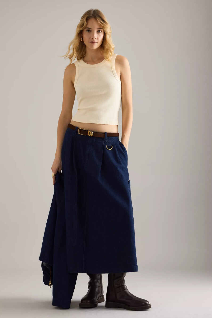 falda vaquera midi barbour saima