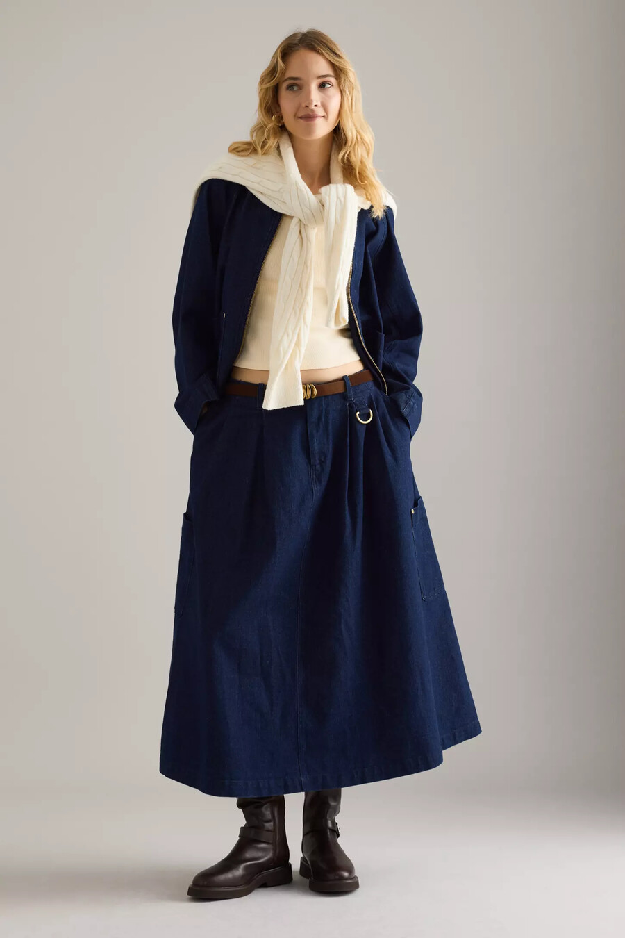 falda vaquera midi barbour saima