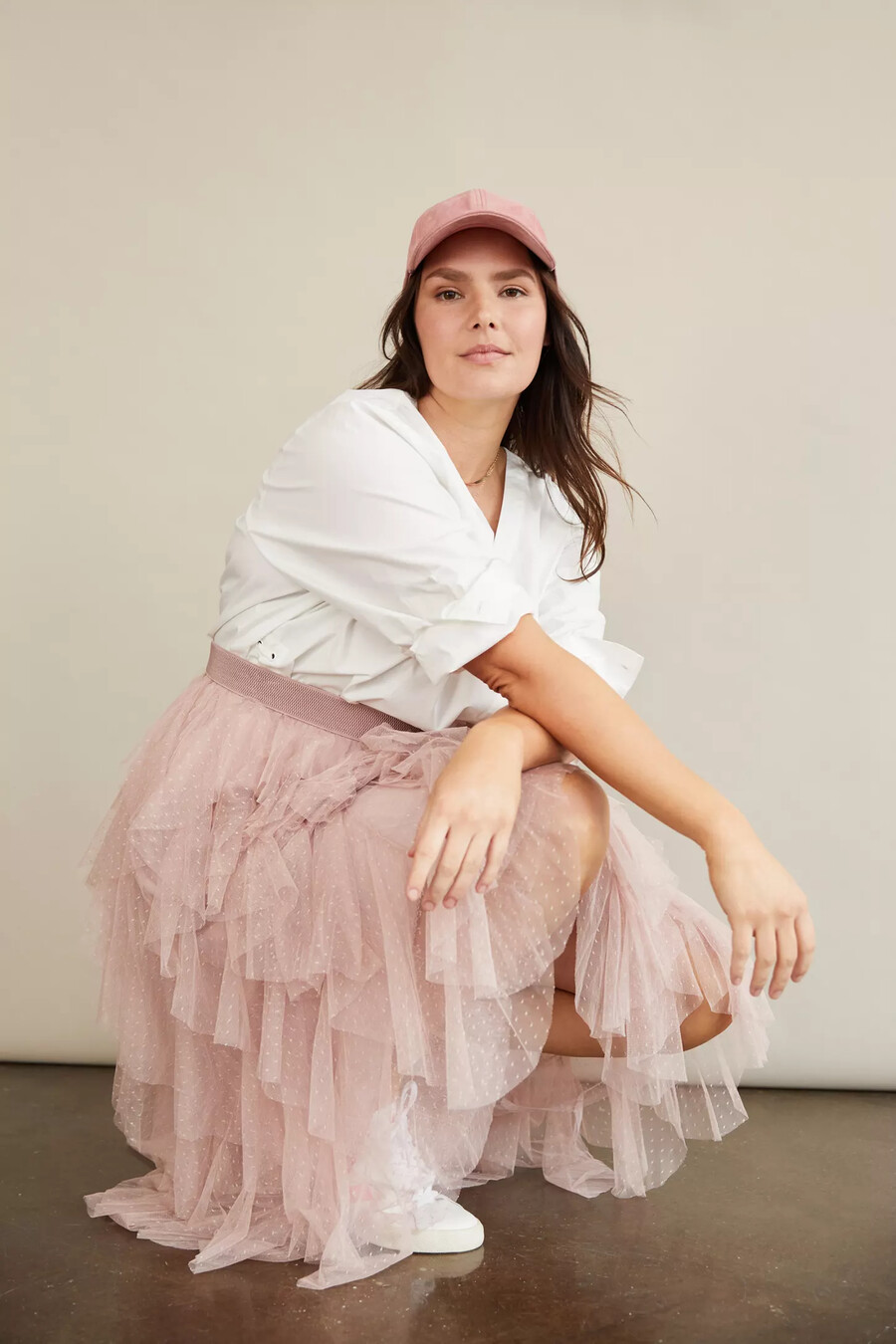 falda midi de tul con volantes chéri de anthropologie