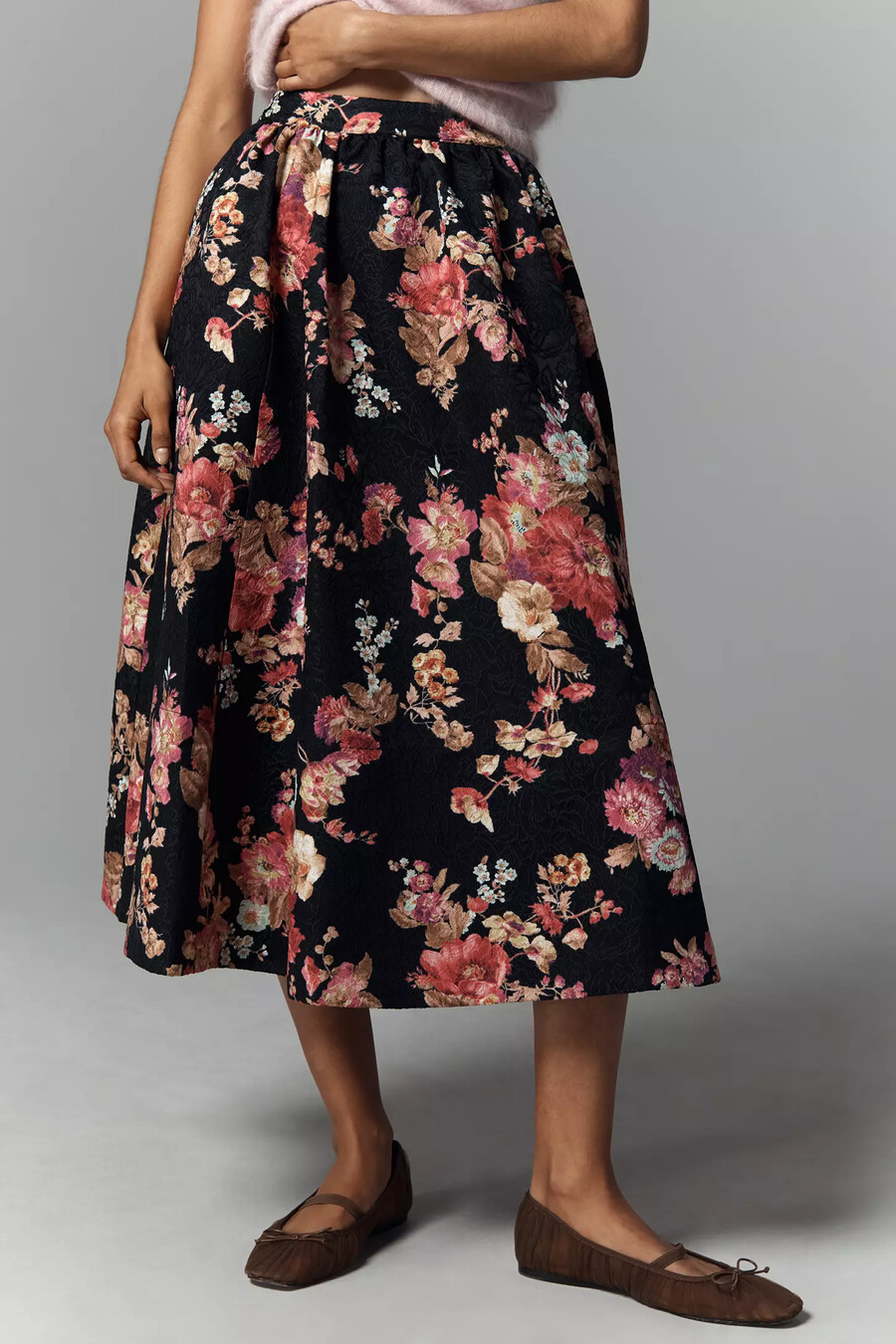 la falda midi de jacquard floral jacie de maeve