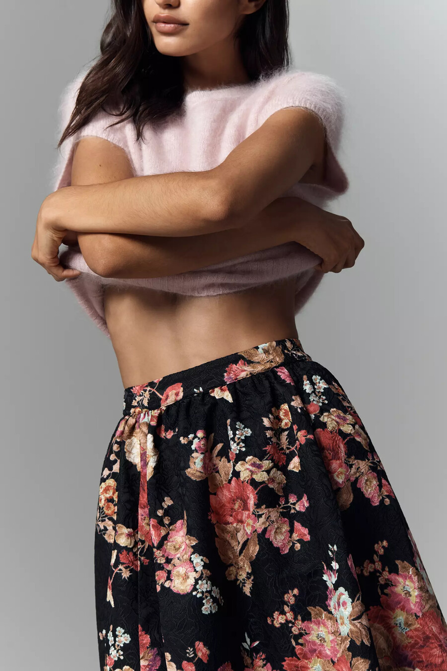 la falda midi de jacquard floral jacie de maeve