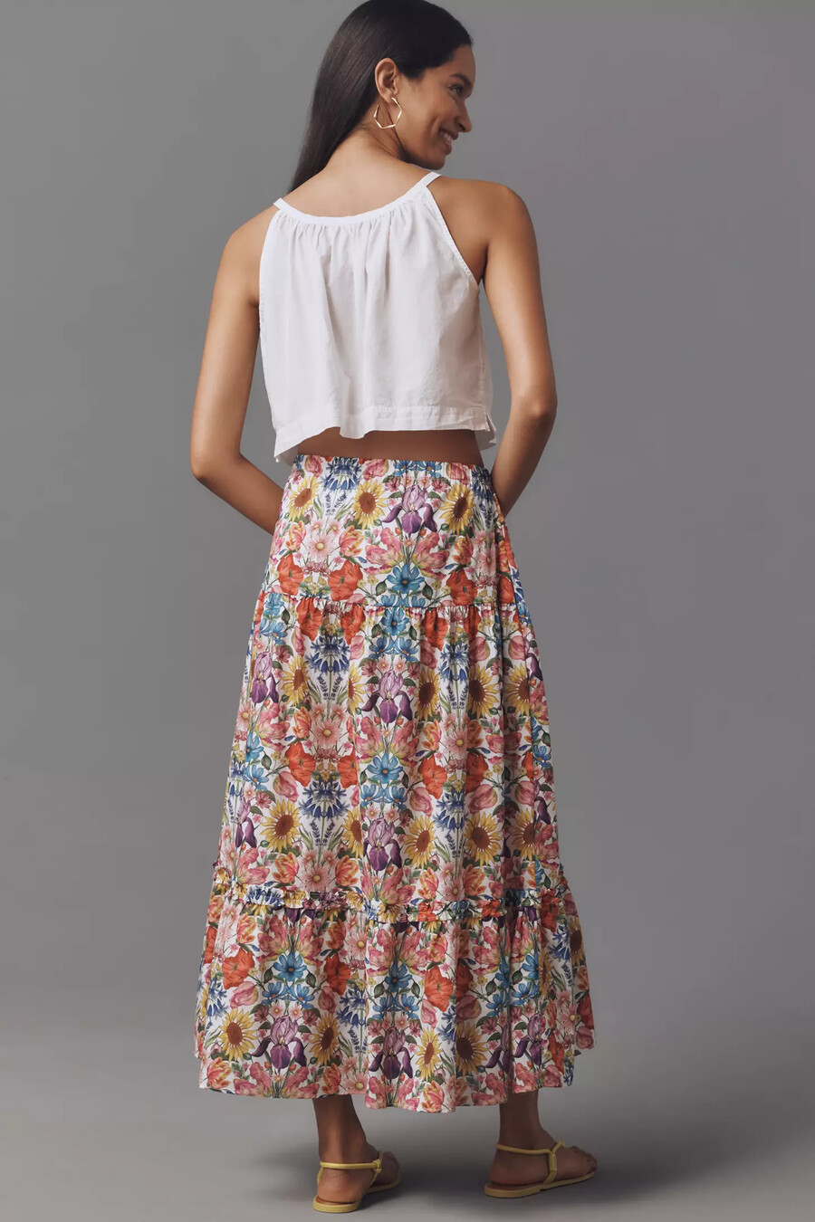 falda midi de algodón estampada astrid de love the label