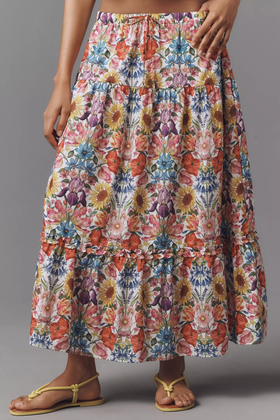 falda midi de algodón estampada astrid de love the label