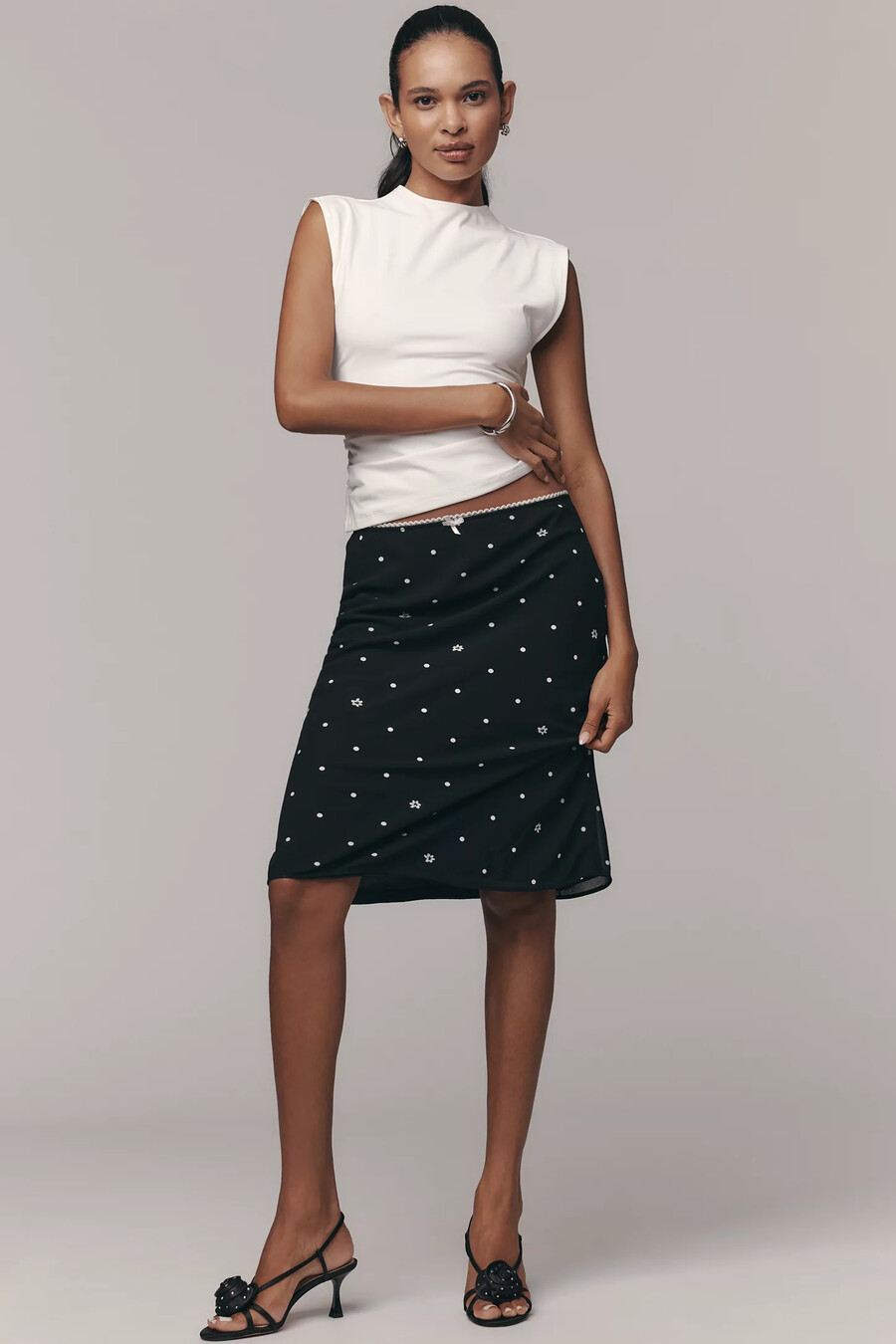 falda lencero midi estampada lyrebird