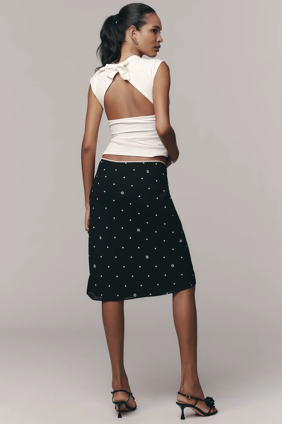 falda lencero midi estampada lyrebird