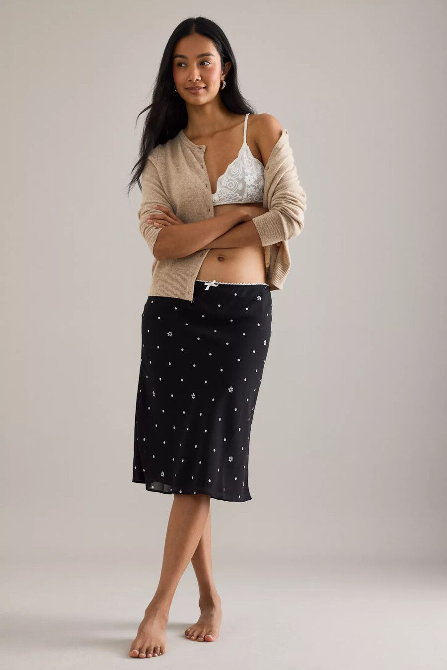 falda lencero midi estampada lyrebird