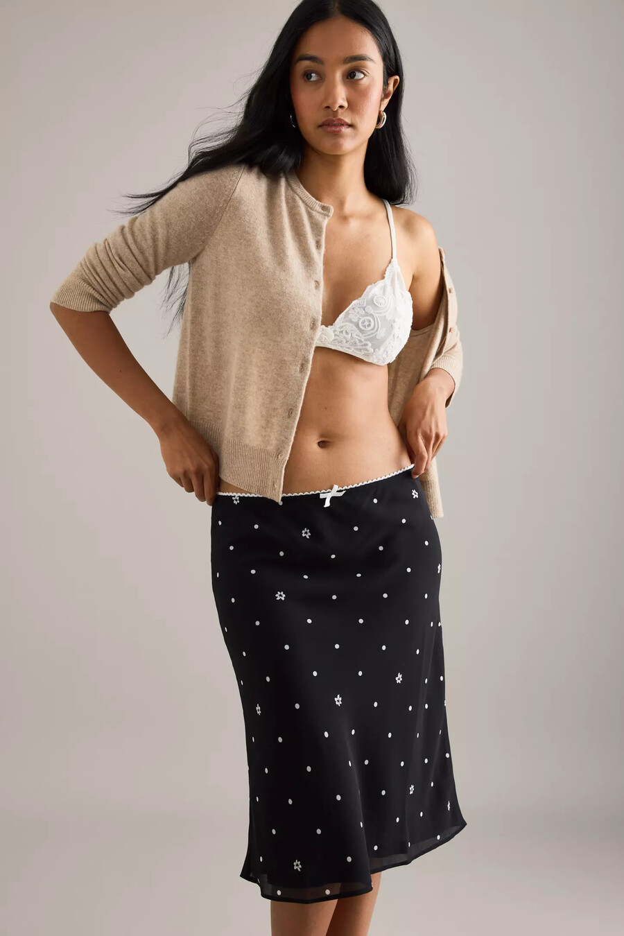 falda lencero midi estampada lyrebird