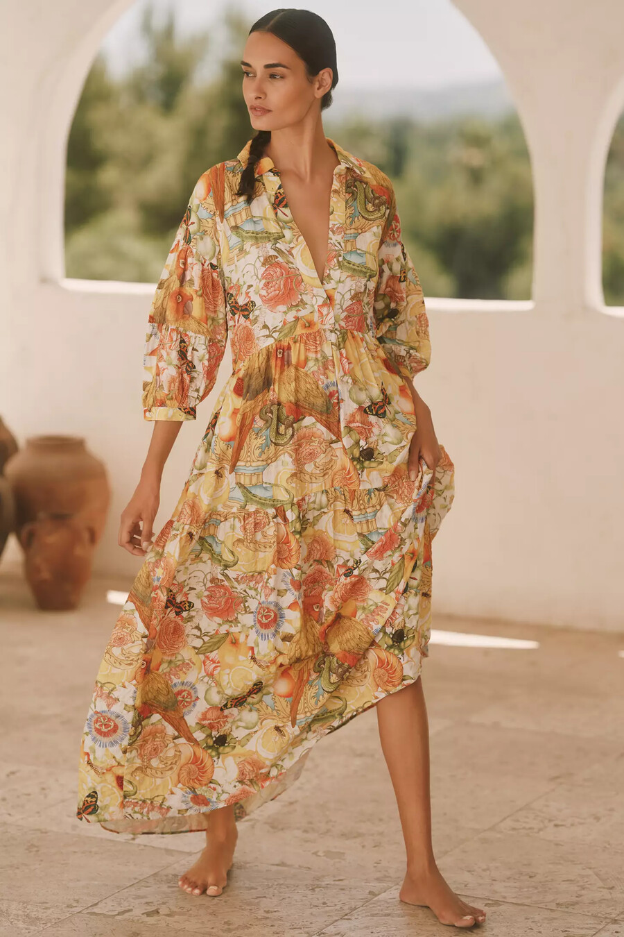 el vestido camisero estampado carolita de emily carter x celandine