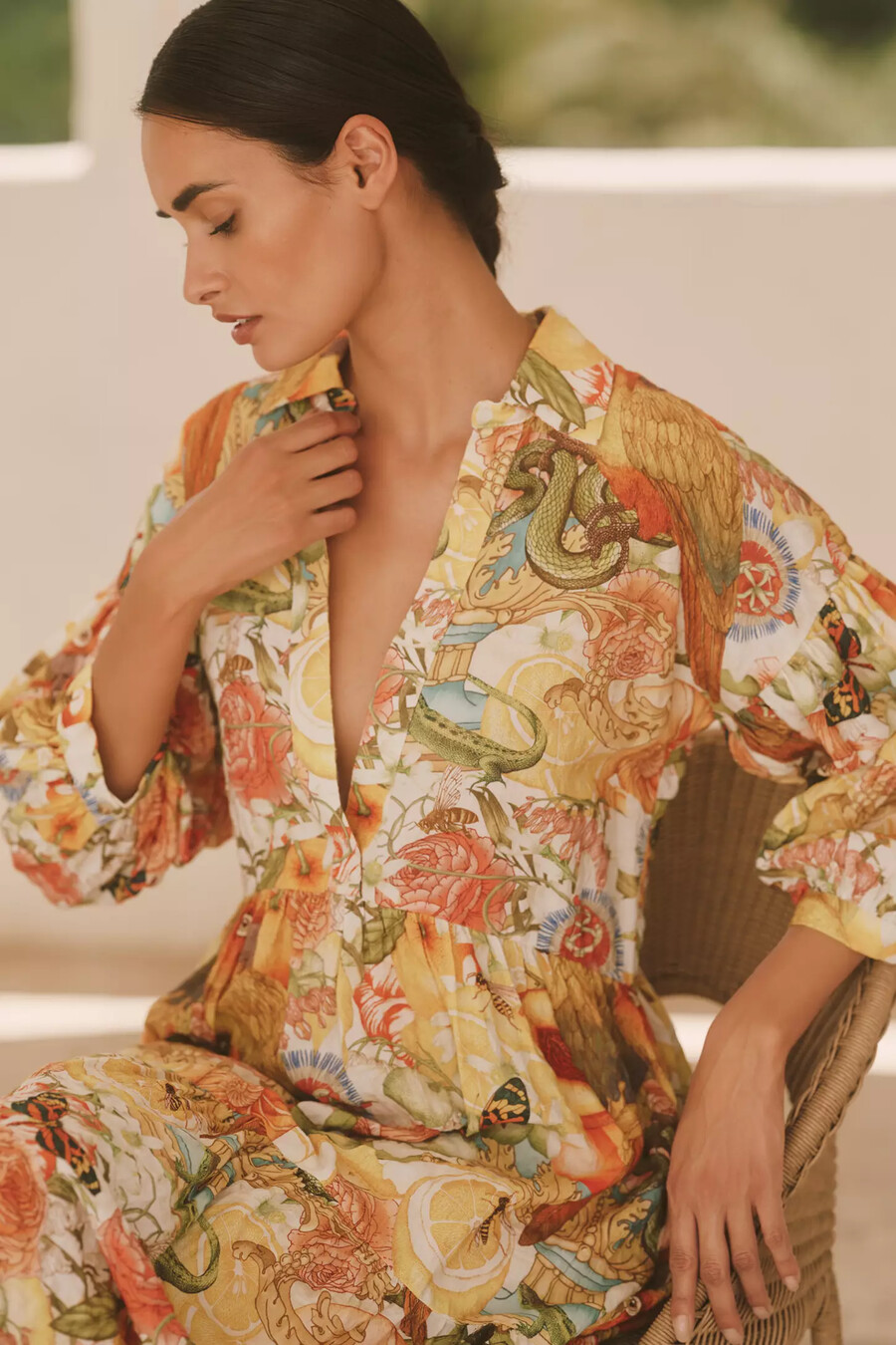 el vestido camisero estampado carolita de emily carter x celandine