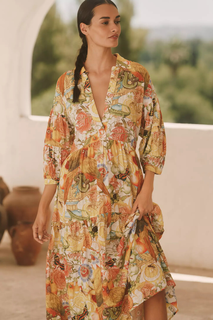 el vestido camisero estampado carolita de emily carter x celandine