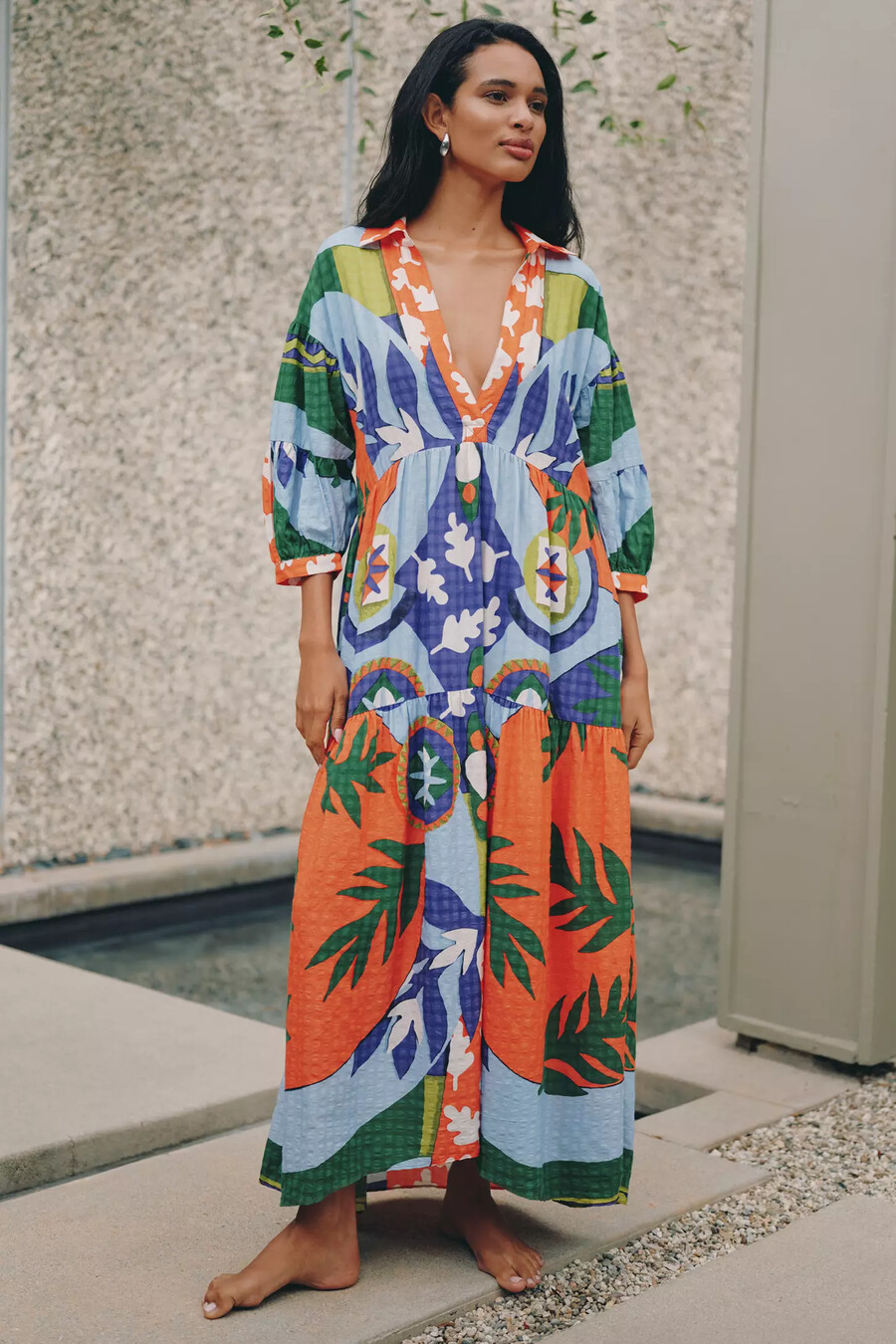 vestido largo carolita de celandine x claire johnson