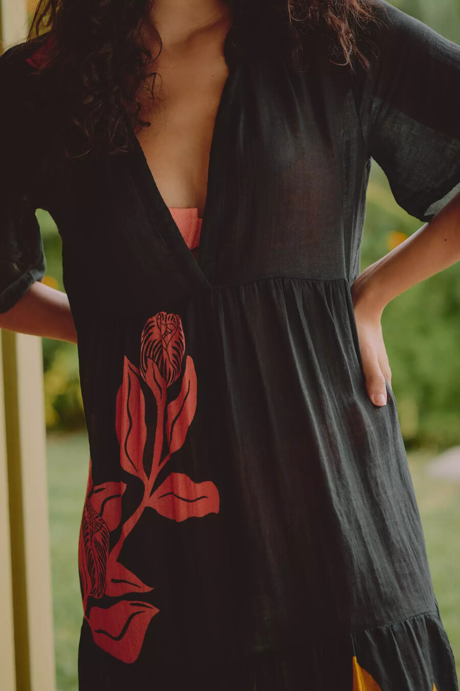 vestido largo fluido kallie de celandine x claire johnson