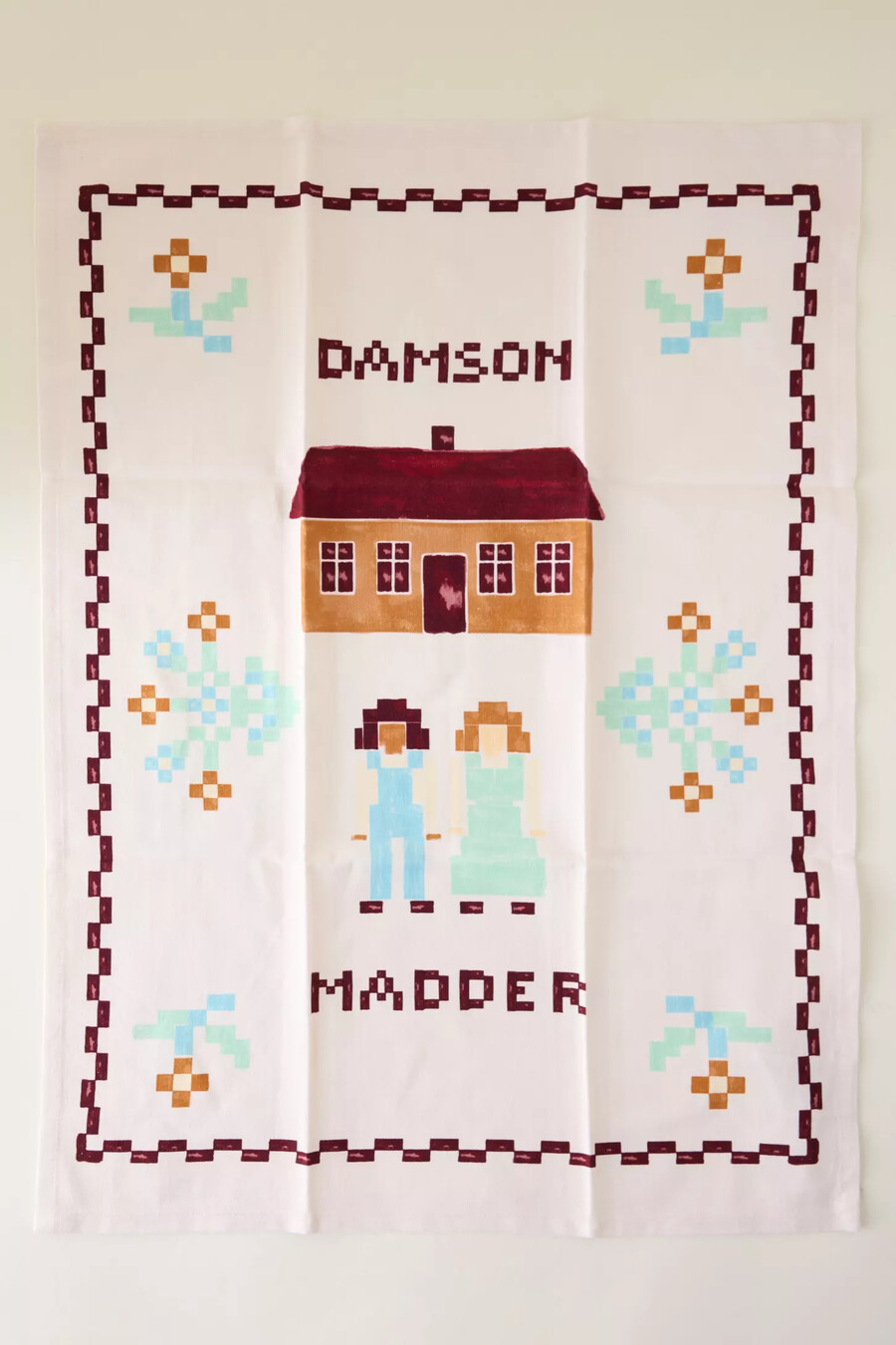 paños de cocina damson madder juego de 2
