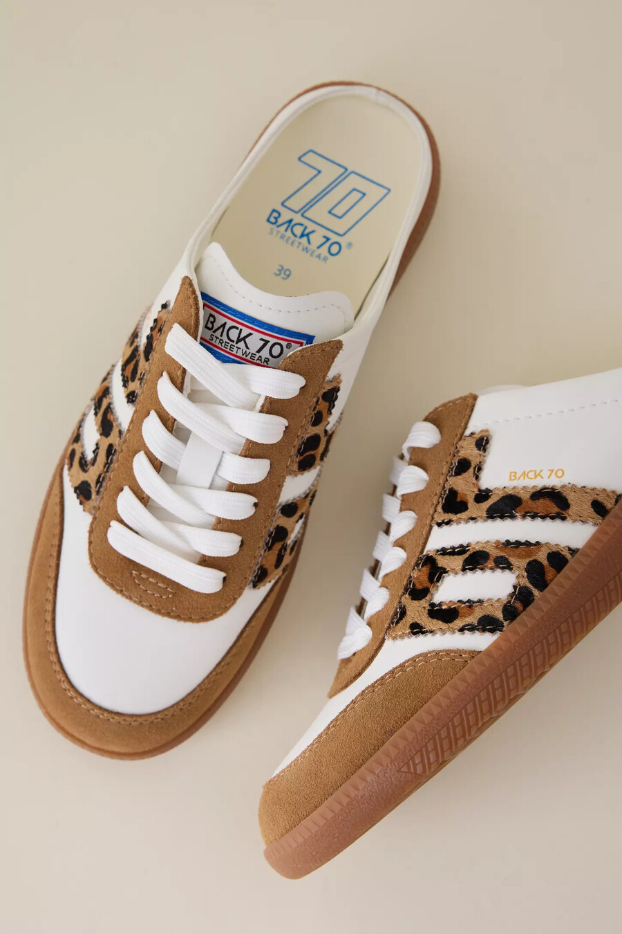 zapatillas tipo mule sin espalda con estampado de leopardo back 70