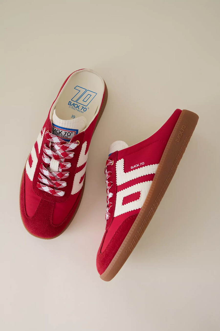zapatillas deportivas tipo mule sin espalda rojas back 70