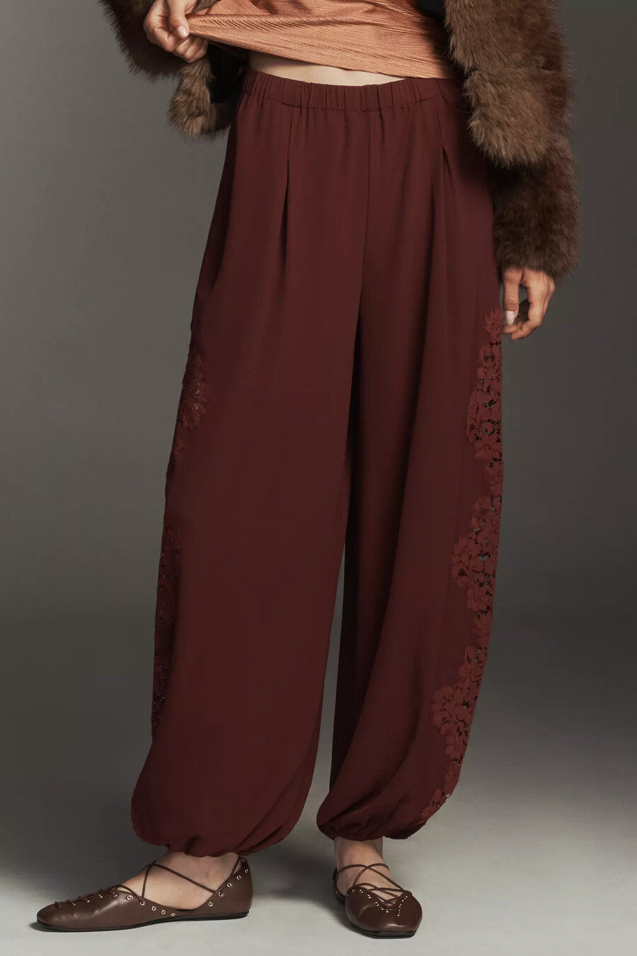 pantalones globo de encaje bl-nk imogen
