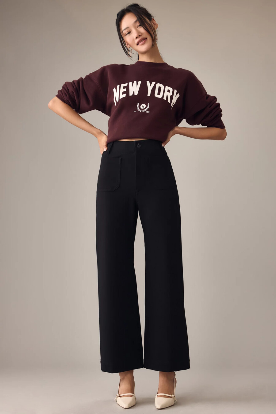 pantalones anchos recortados colette de maeve edición ponte