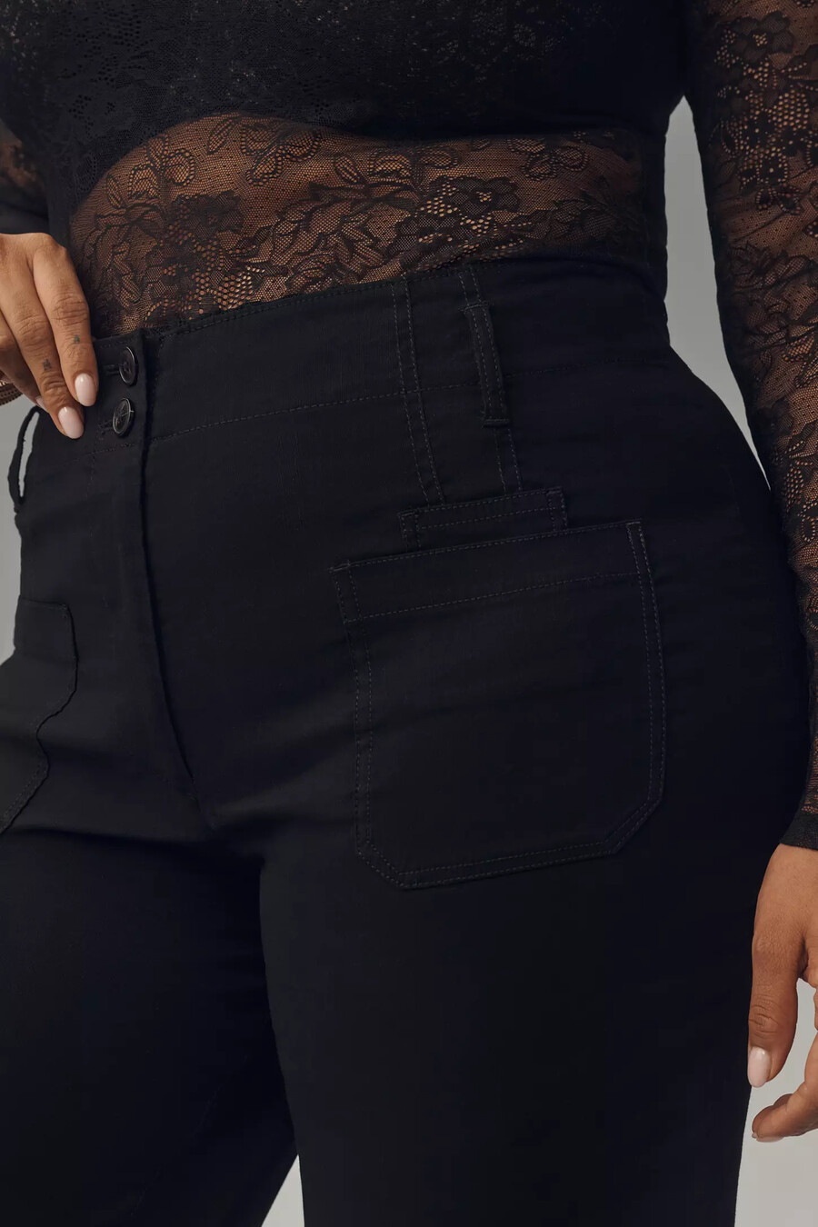 pantalones acampanados de tiro alto y pierna ancha de maeve junie