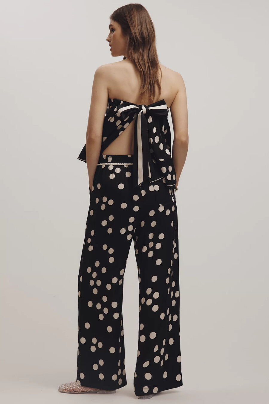 pantalones anchos estampados de tiro bajo maeve