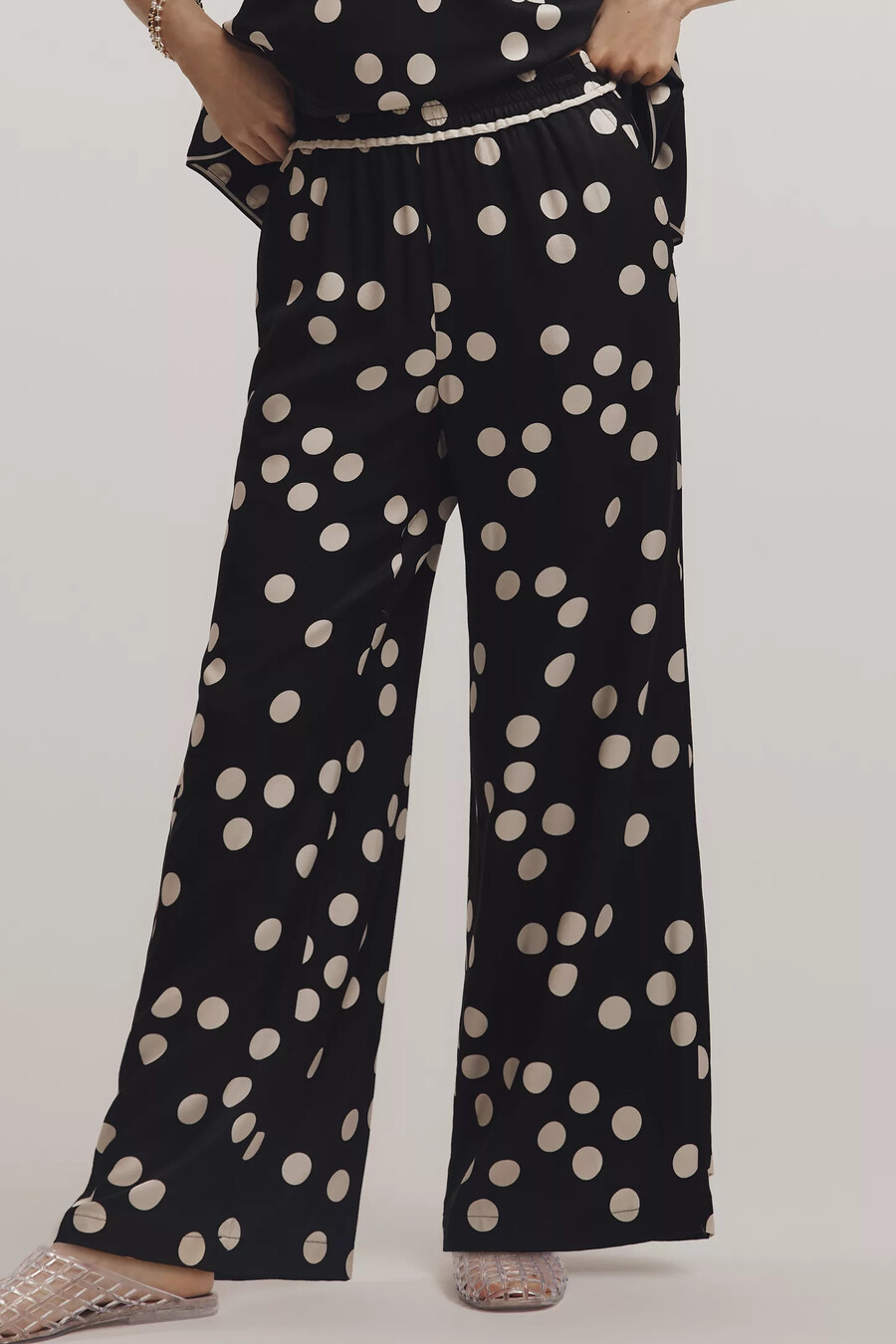 pantalones anchos estampados de tiro bajo maeve