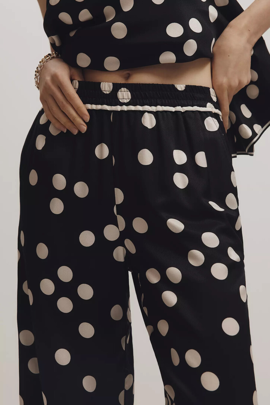 pantalones anchos estampados de tiro bajo maeve