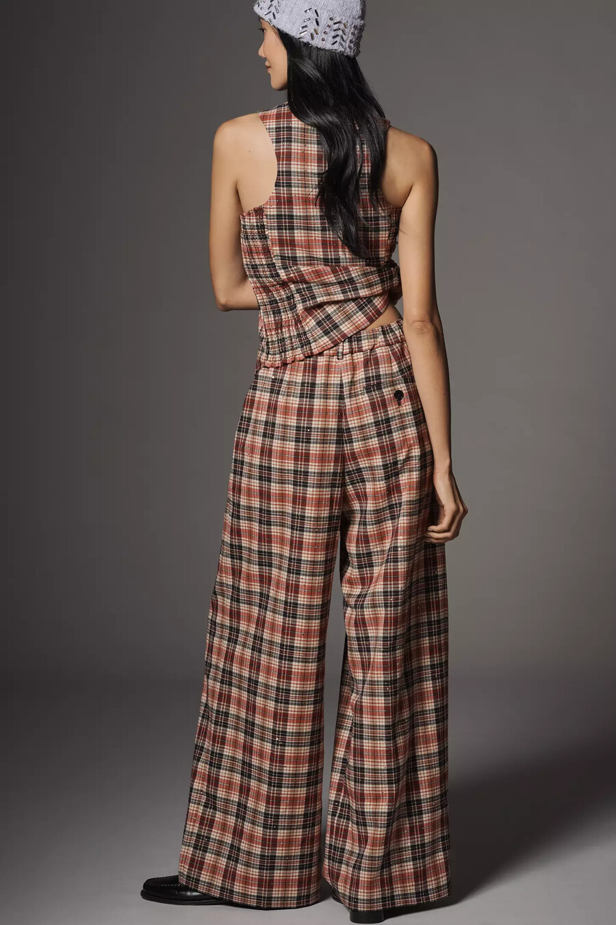 pantalones anchos plisados avery sparkle de maeve