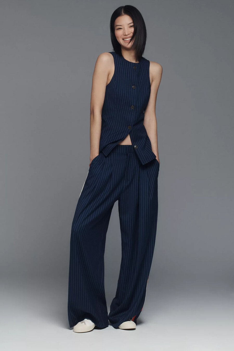 pantalones anchos plisados avery de maeve edición deportiva de raya diplomática